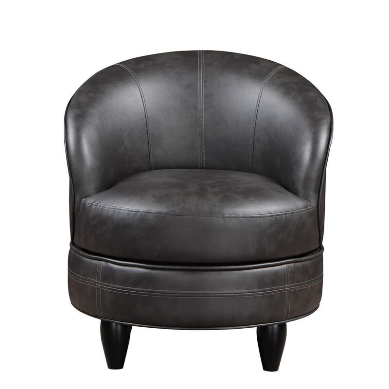 Sophia Swivel Accent Chair Gray Faux Leather