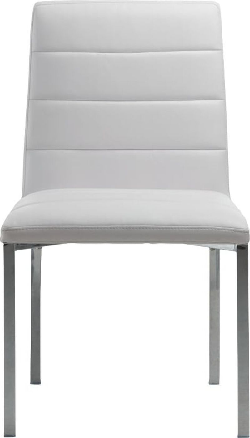 Amalfi Metal Back Chair in White Leather - Set of 2 image number 0