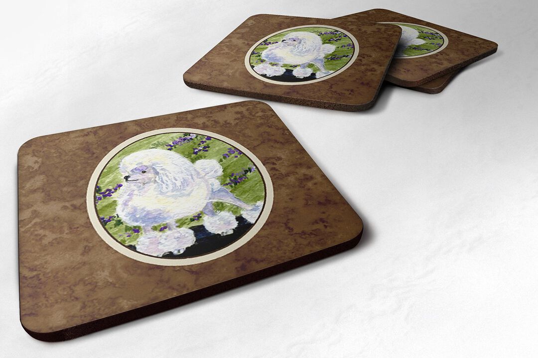 Caroline's Treasures SS8620FC Poodle Foam Coasters (Set of 4), 3.5 H x 3.5 W, Multicolor