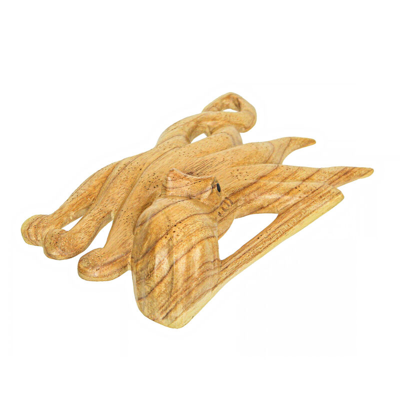 8 Inch Wood Octopus Hand Carved Nautical Sculpture Sea Life Home Decor Ocean Art image number 2