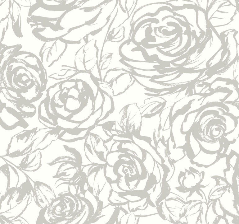 Nelda Silver Rose Wallpaper