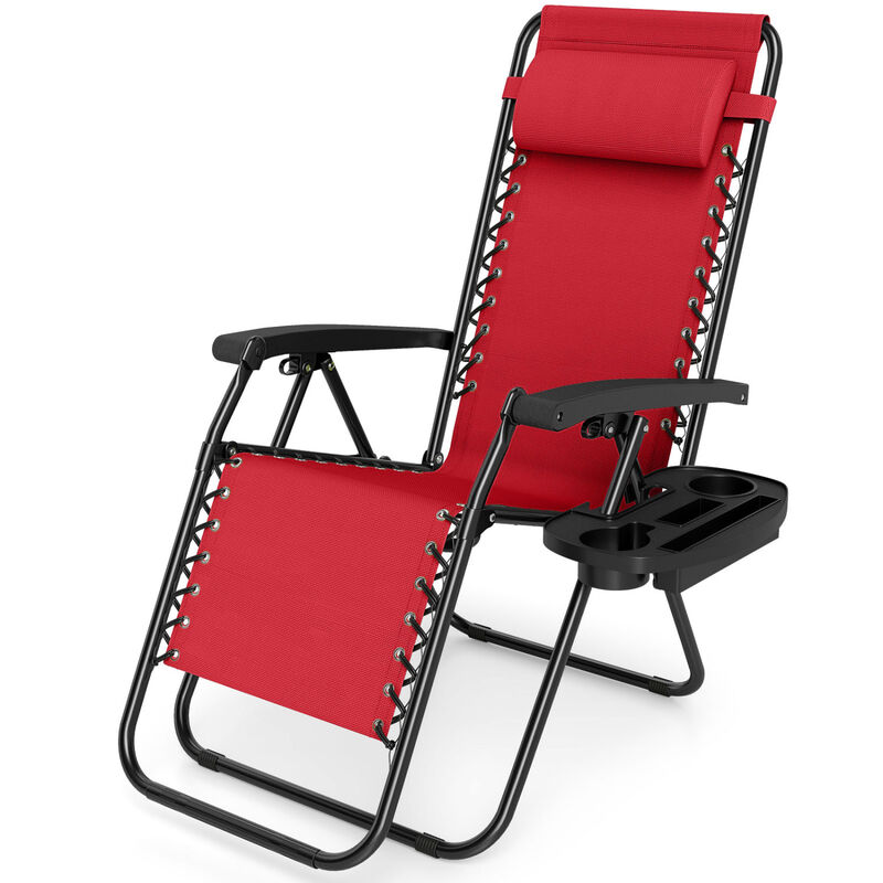 Outdoor Zero Gravity Chairs with Cup Holder and Adjustable Back image number 0