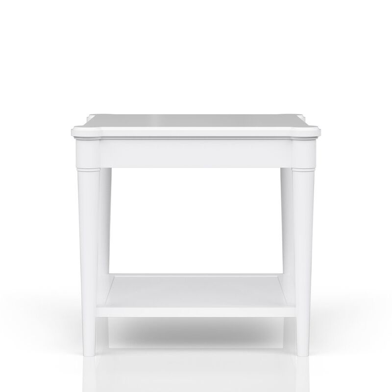 Wilmington Wood End Table-White