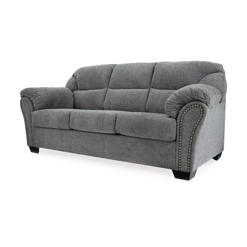 Lasy Sofa, Black Nailhead Trim and Dark Gray Polyester, Flared Arms image number 4
