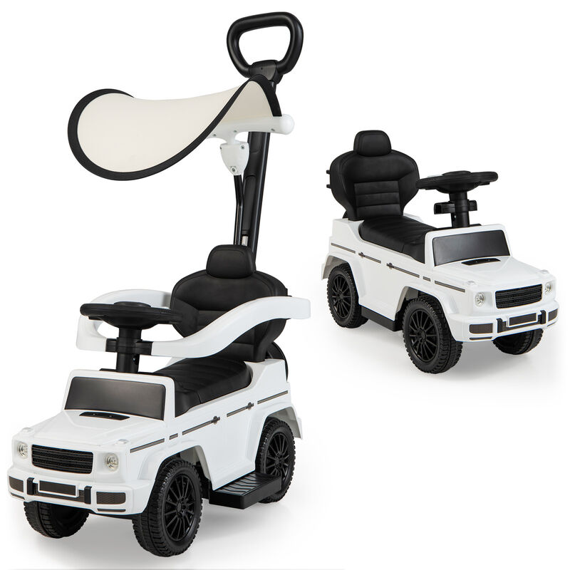 3-in-1 Kids Ride-On Push Car with Canopy for Toddler Outdoor Play image number 6