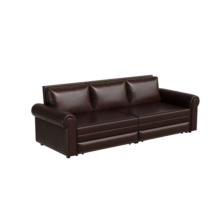 Merax Convertible Sleeper Sofa Bed with Pull-Out Bed Frame