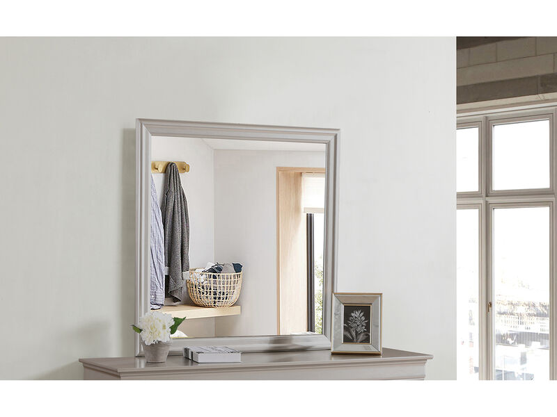 Lorana 38 in. x 38 in. Modern Square Framed Dresser Mirror