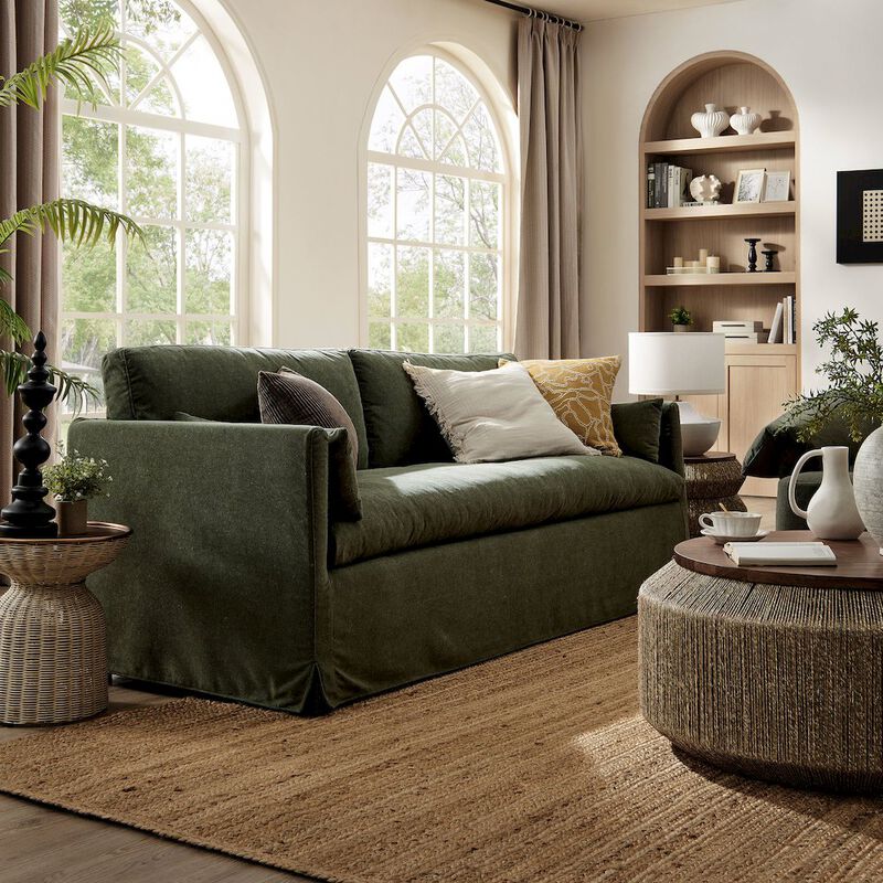 Wellfleet 85" Slipcovered Fabric Sofa image number 8