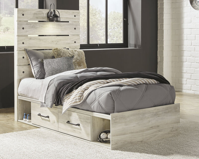 Cambeck Twin Panel Bed with 2 Storage Drawers image number 1