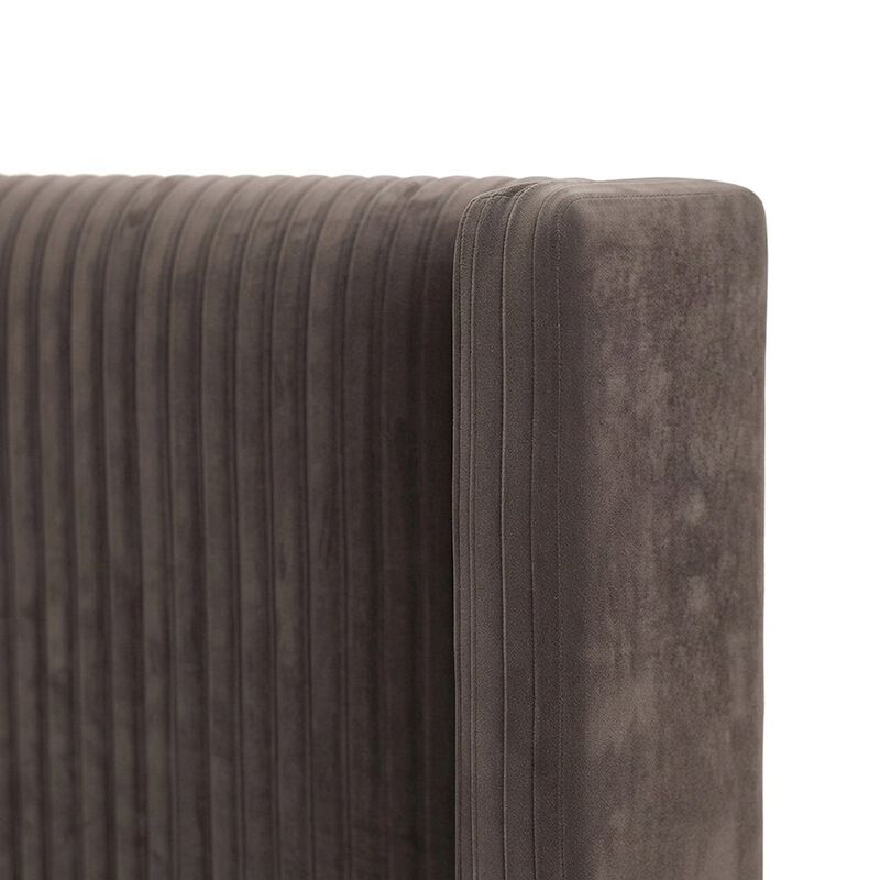 FurniFact Upholstered King Platform Bed Frame and Headboard, Rubberwood image number 5