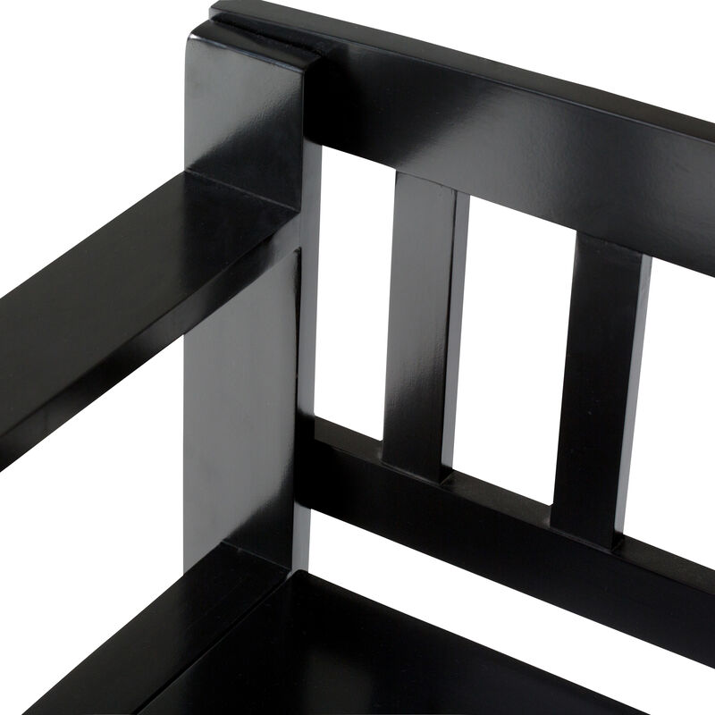 Brooklyn SOLID WOOD 48 inch Wide Contemporary Entryway Storage Bench in Black