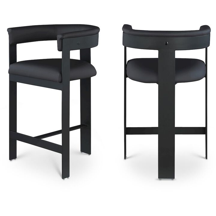 Meridian Furniture Romeo Vegan Leather Counter Stool, Set of 2