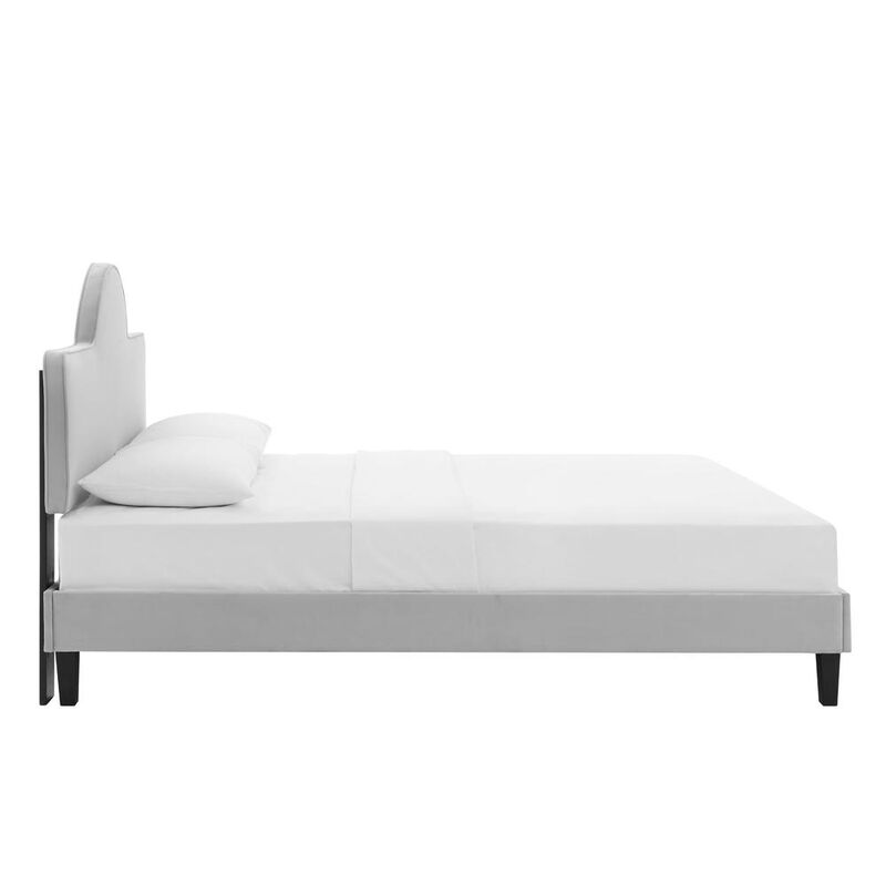 Soleil Performance Velvet King Bed - Light Gray MOD-7035-LGR image number 2