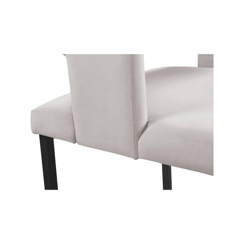 Meridian Furniture Caleb Cream Velvet Dining Chair, Set of 2