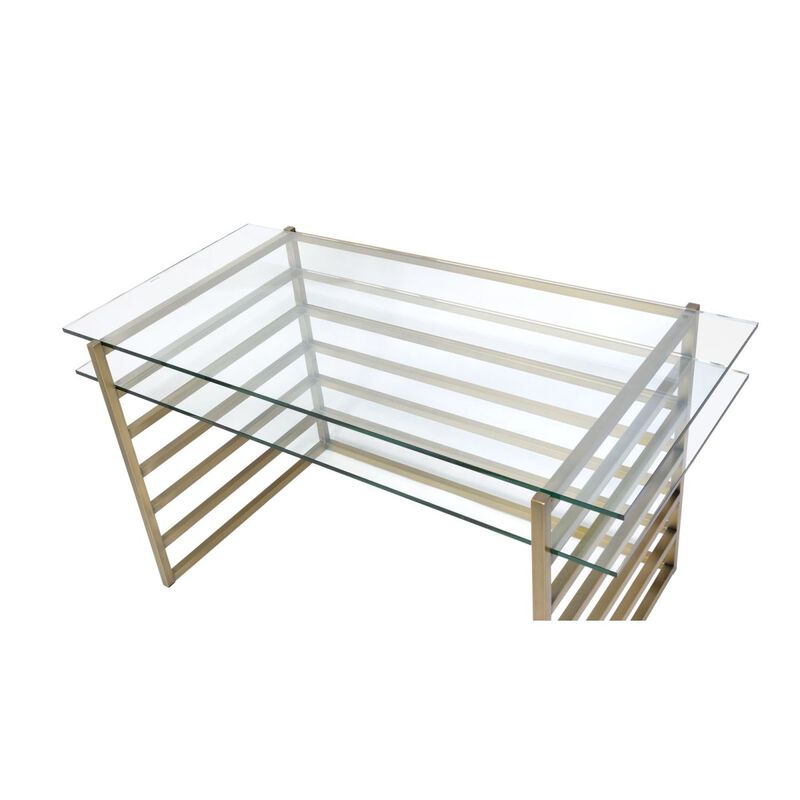 Shona Desk in Antique Gold & Clear Glass image number 6