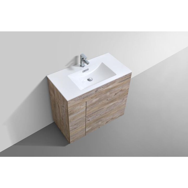 Kubebath Milano 36 Nature Wood Modern Bathroom Vanity