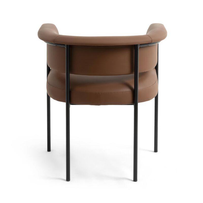 Tov Furniture Taylor Saddle Brown Performance Vegan Leather Dining Chair image number 4