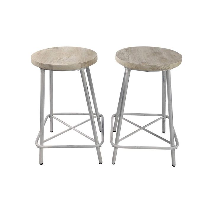 Carolina Living Illona 24 Counter Stool - Set of 2 - Whitewash