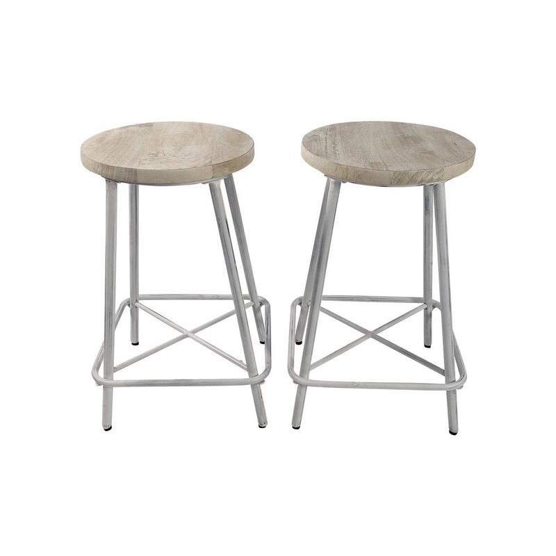 Carolina Living Illona 24 Counter Stool - Set of 2 - Whitewash