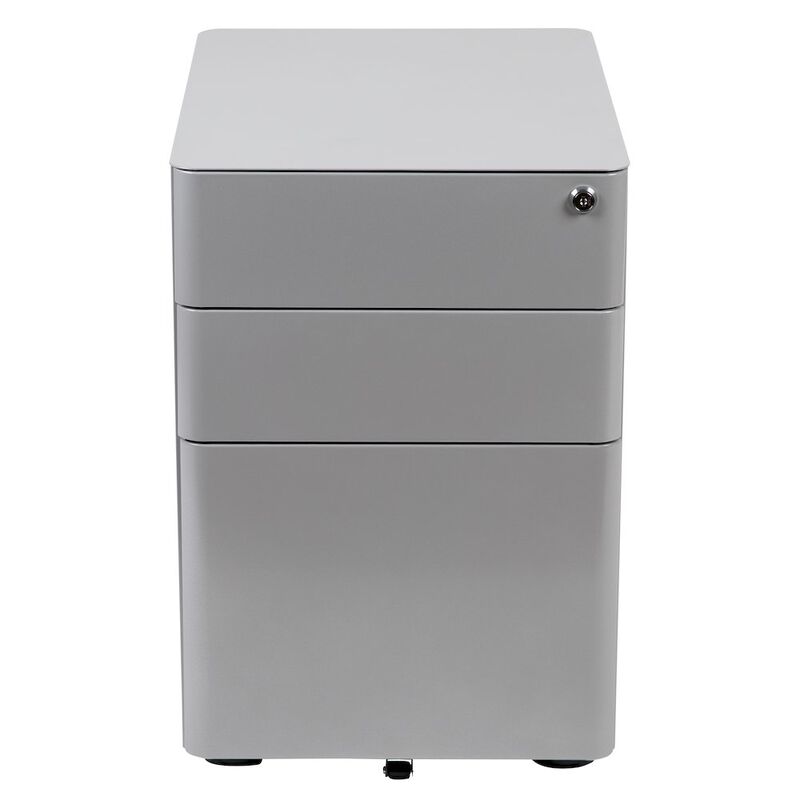 Flash Furniture 3-Drawer Mobile Locking Filing Cabinet with Anti-Tilt Mechanism, Gray image number 7