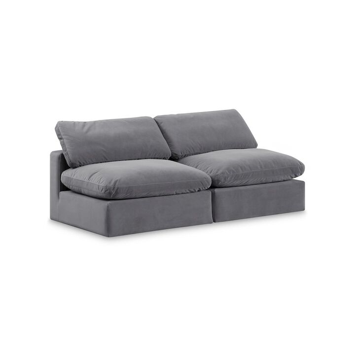 Meridian Furniture Comfy Grey Velvet Modular Sofa