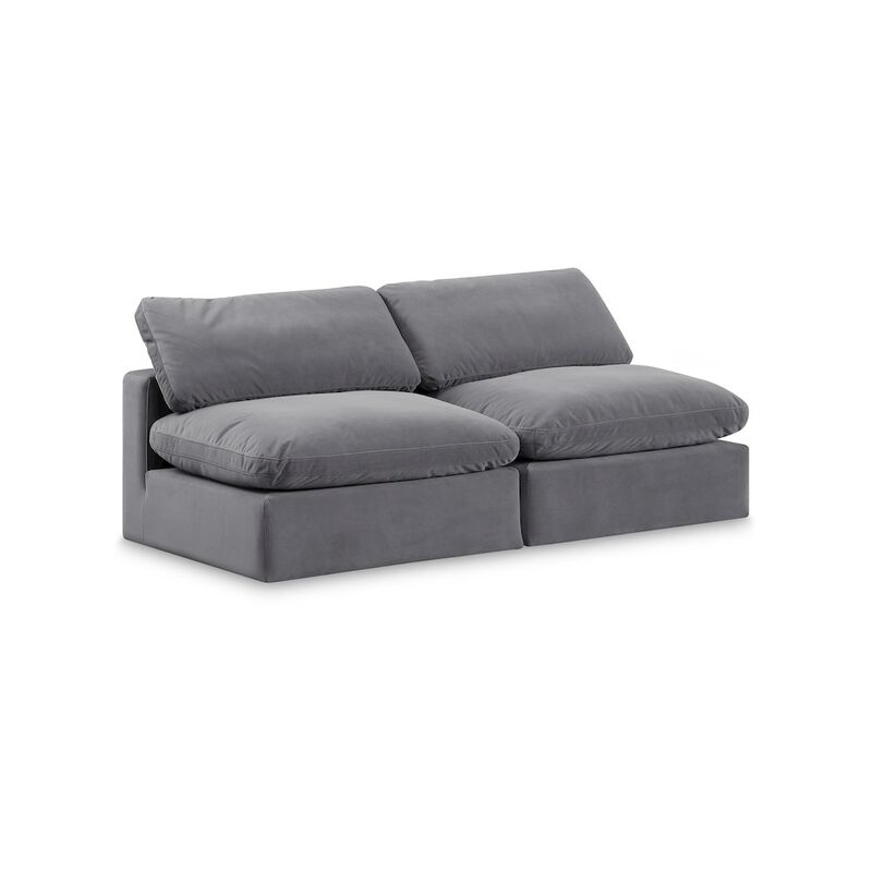 Meridian Furniture Comfy Grey Velvet Modular Sofa