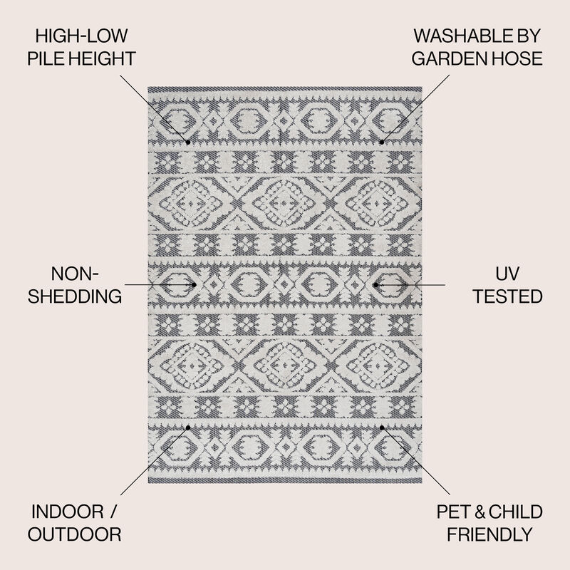 Citta High-Low Pile Mediterranean Tile Area Rug