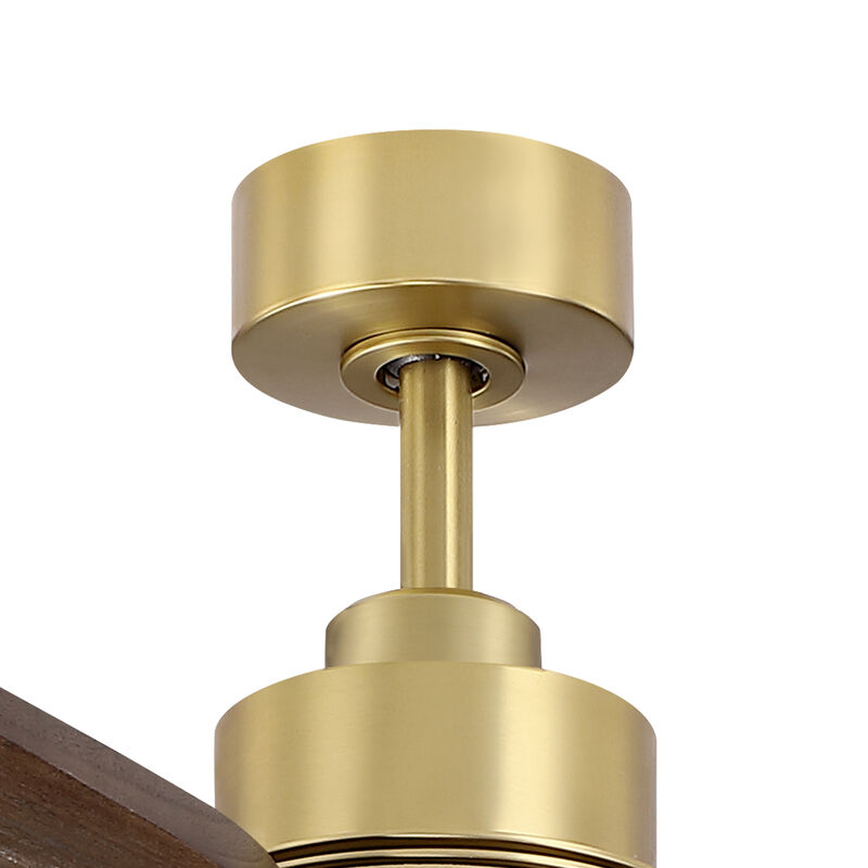 84" Natural Brass Solid Wood Mid Century Modern Dimmable LED 6 Speed Extra Large Ceiling Fan with Light and Remote image number 7