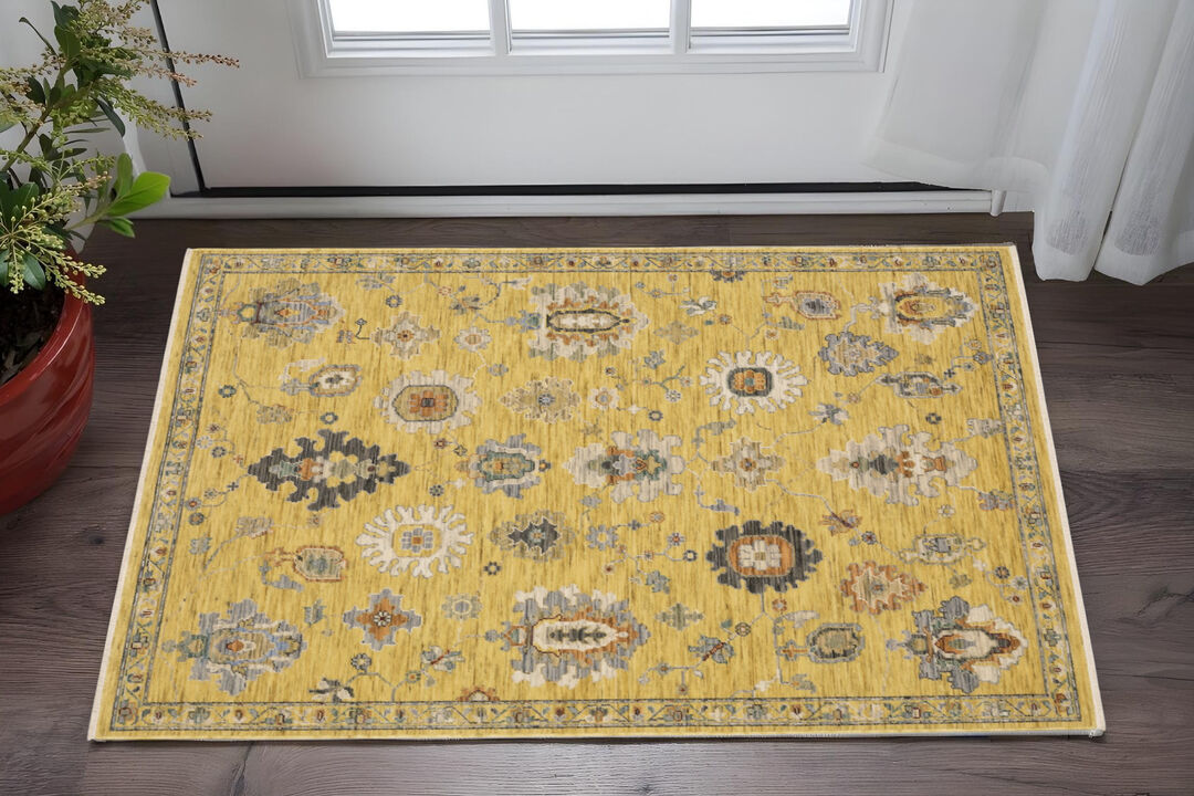 HomeRoots Oriental Area Rug With Fringe