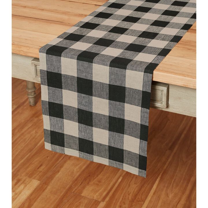 Solino Home 100% Pure Linen Table Runner - Buffalo Check
