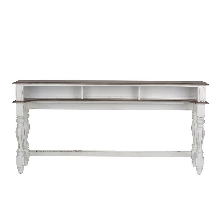Liberty Furniture Magnolia Manor Console Bar Table in Antique White