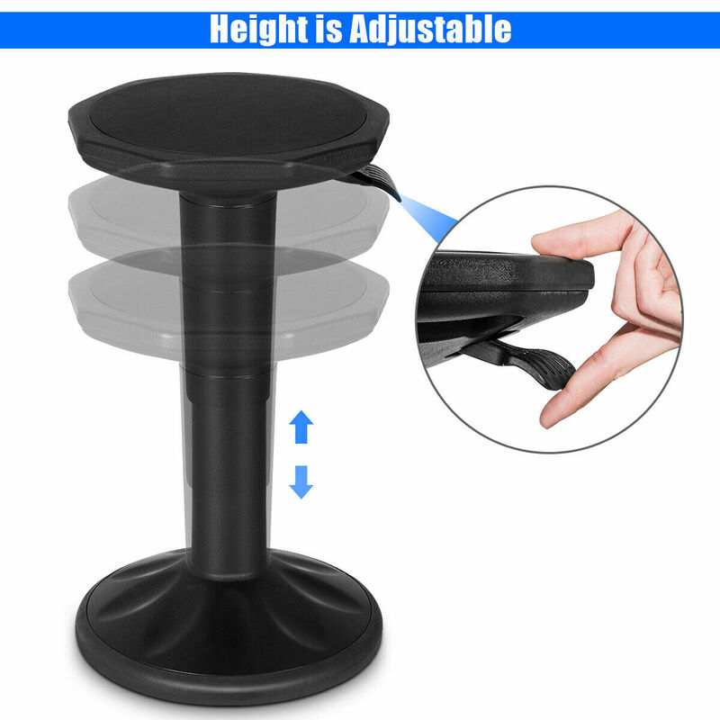 Costway Wobble Chair Height Adjustable Active Learning Stool Sitting Home Office Black