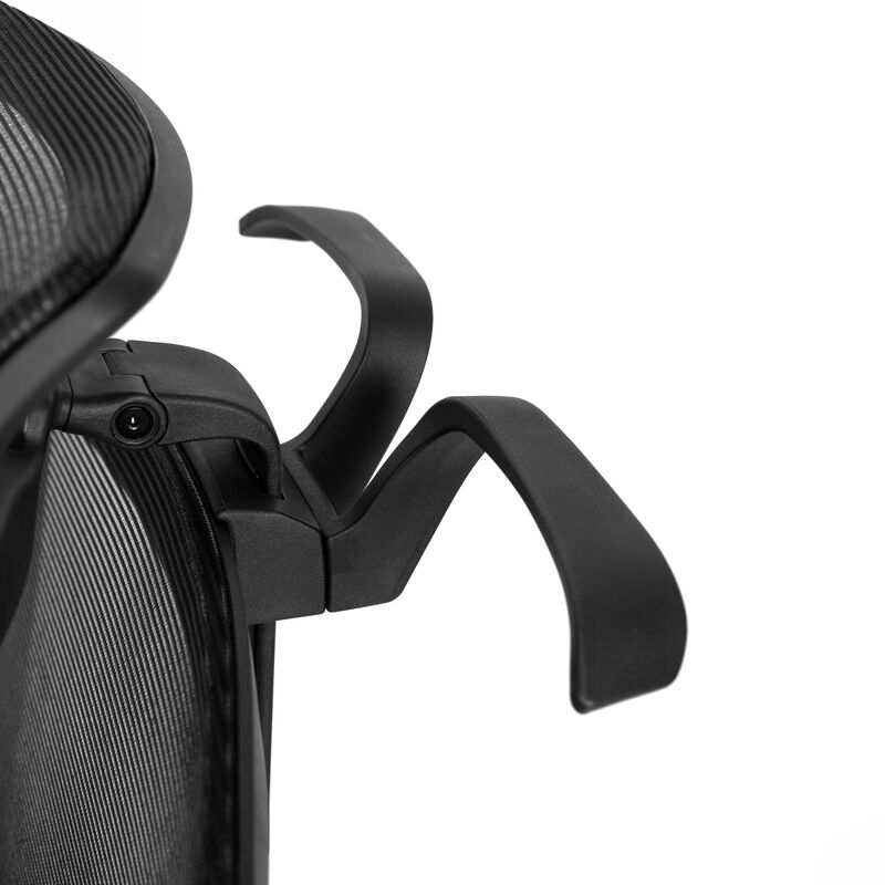 Layla Ergonomic Mesh Office Chair with Synchro-Tilt, Pivot Adjustable Headrest, Lumbar Support, Coat Hanger and Adjustable Arms in Black image number 6