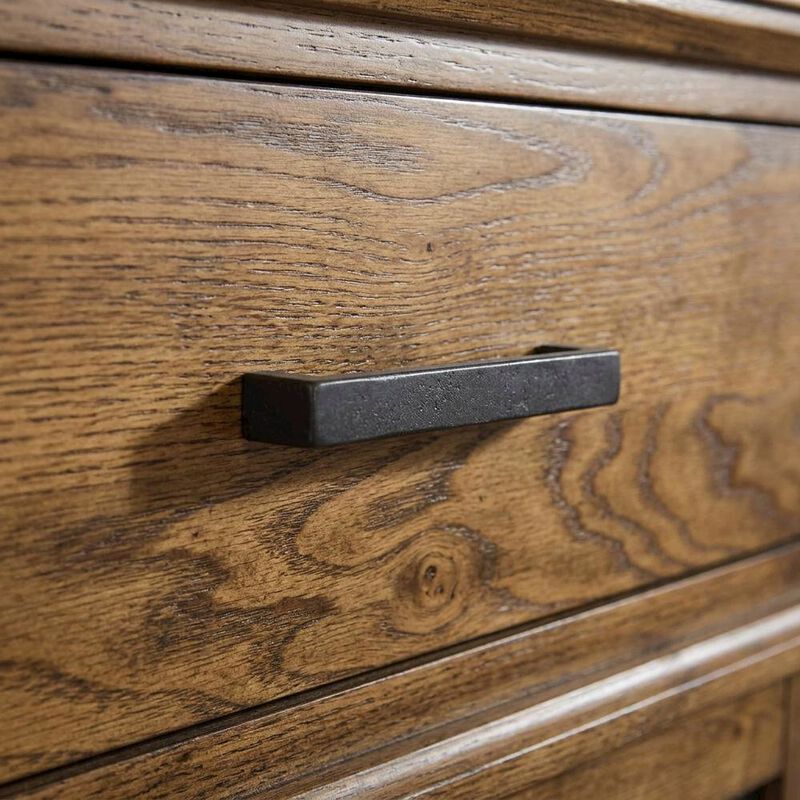 Liberty Furniture Rubberwood Solid Wood Mission-Style Buffet Cabinet with Drawers and Tray, Brown image number 5