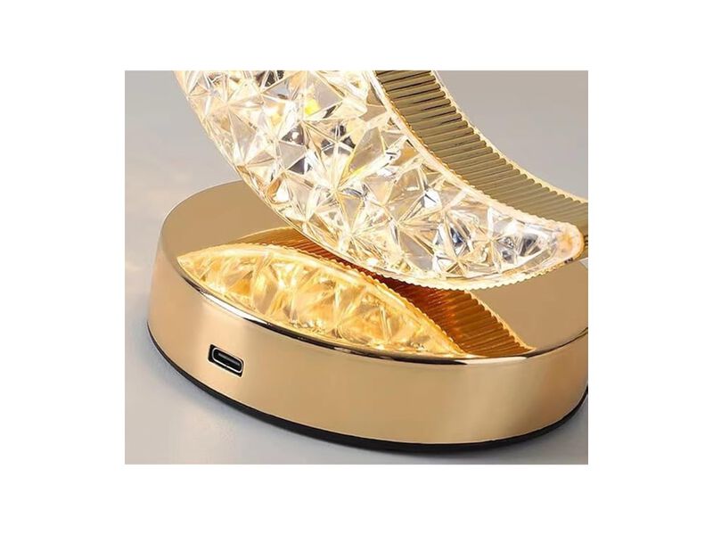 Touch Control 3 Color Crystal Moon Night Light For Bedroom image number 3