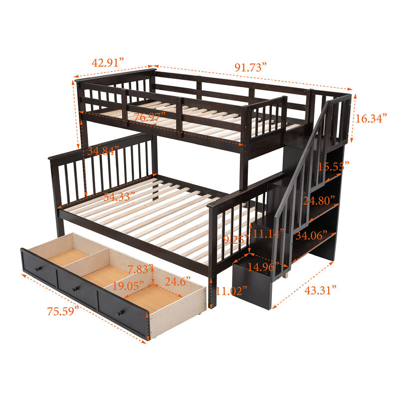 Merax Bunk Bed with Drawers