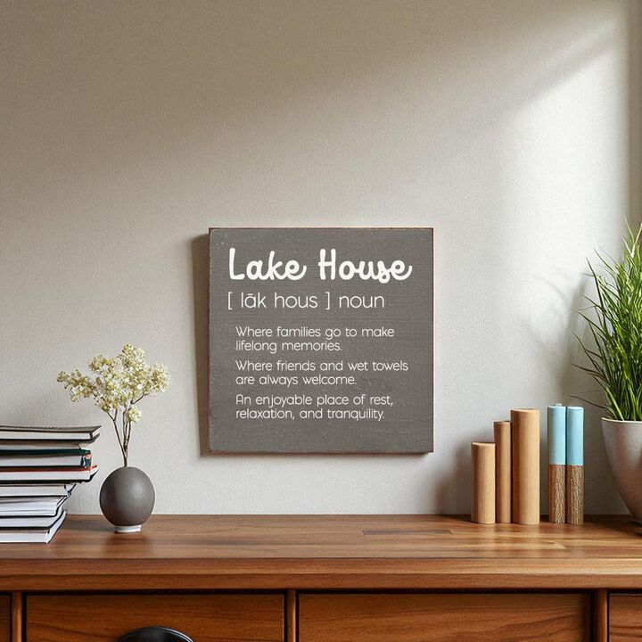 Lake House Definition Wooden Wall Sign for Cabin Decor