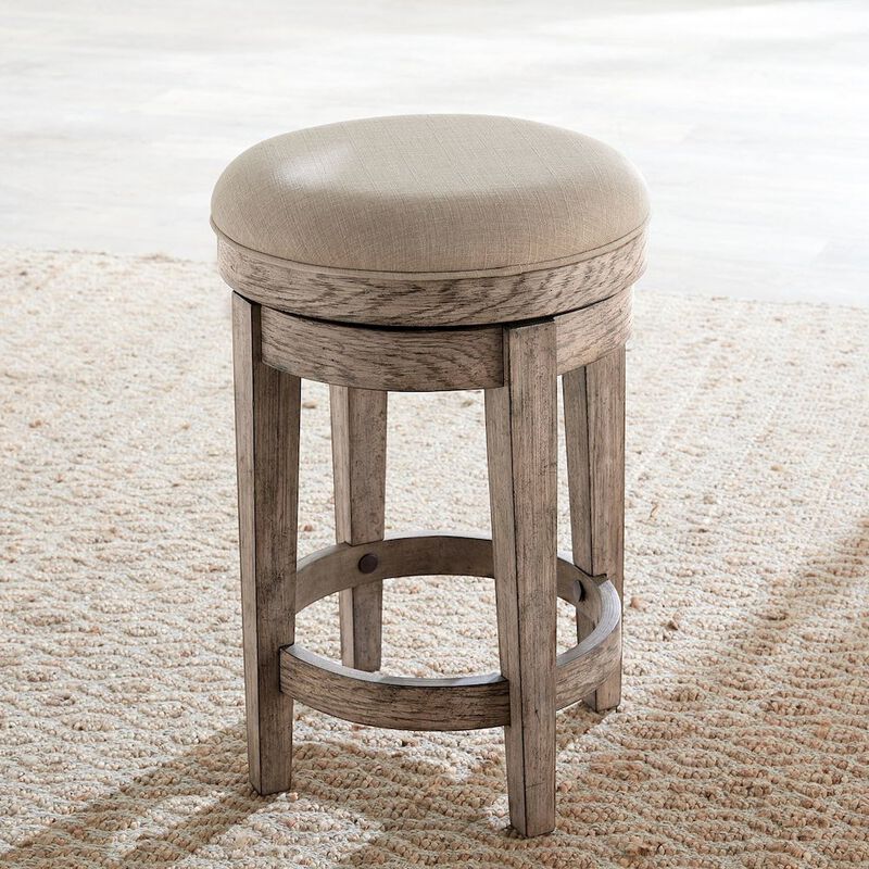 Liberty Furniture City Scape Upholstered Console Swivel Stool 25" Burnished Beige Oak image number 6