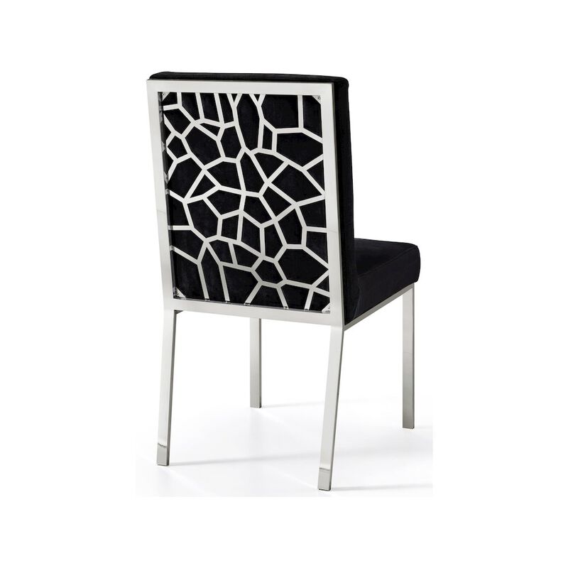 Meridian Furniture Opal Black Velvet Dining Chair, Set of 2