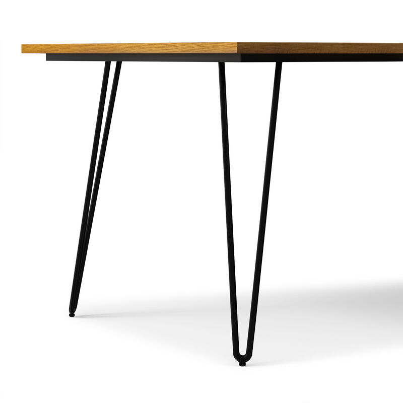 Hunter 66 inch x 40 inch Rectangle Industrial Dining Table in Oak image number 7