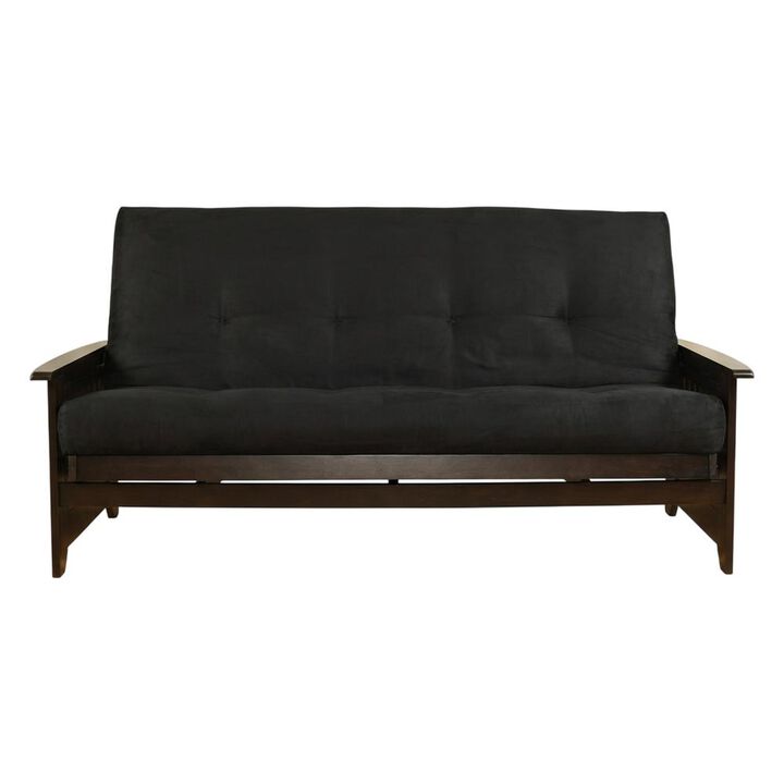 Phoenix Frame-Espresso Finish-Suede Black Mattress
