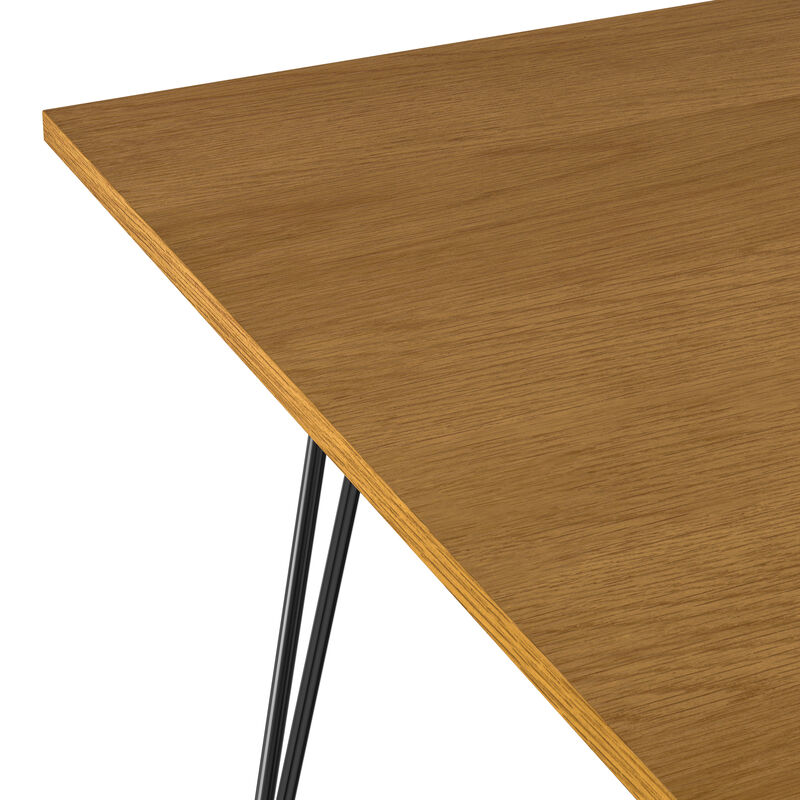 Hunter 66 inch x 40 inch Rectangle Industrial Dining Table in Oak image number 6