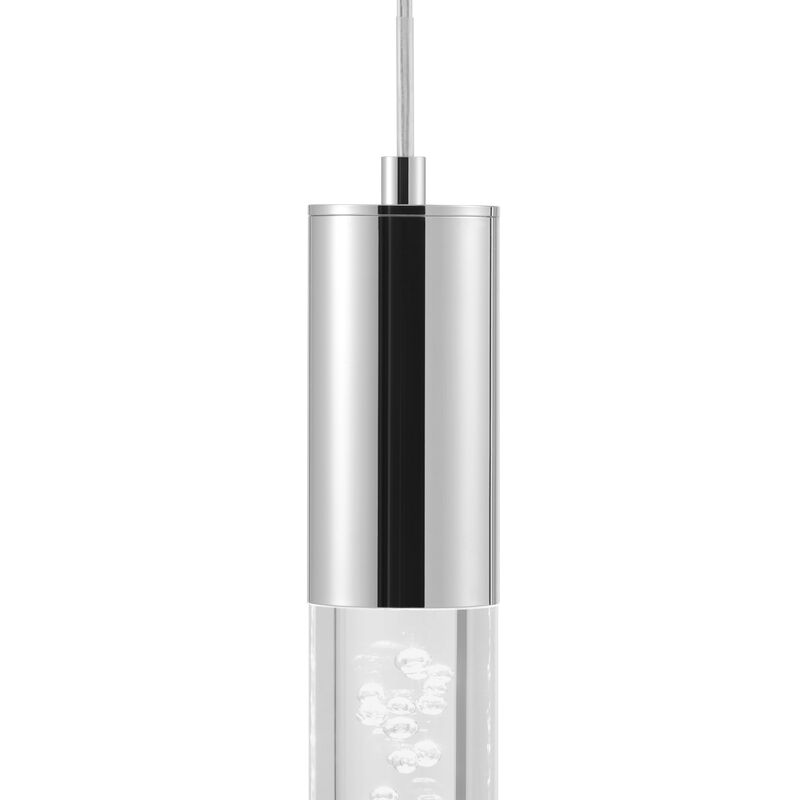 Sparkling Night Chandelier Chrome Metal and Acrylic 3 LED Light Dimmable