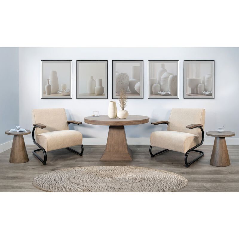 Sunny Designs Nash Modern Industrial Accent Chair with Metal Frame image number 1