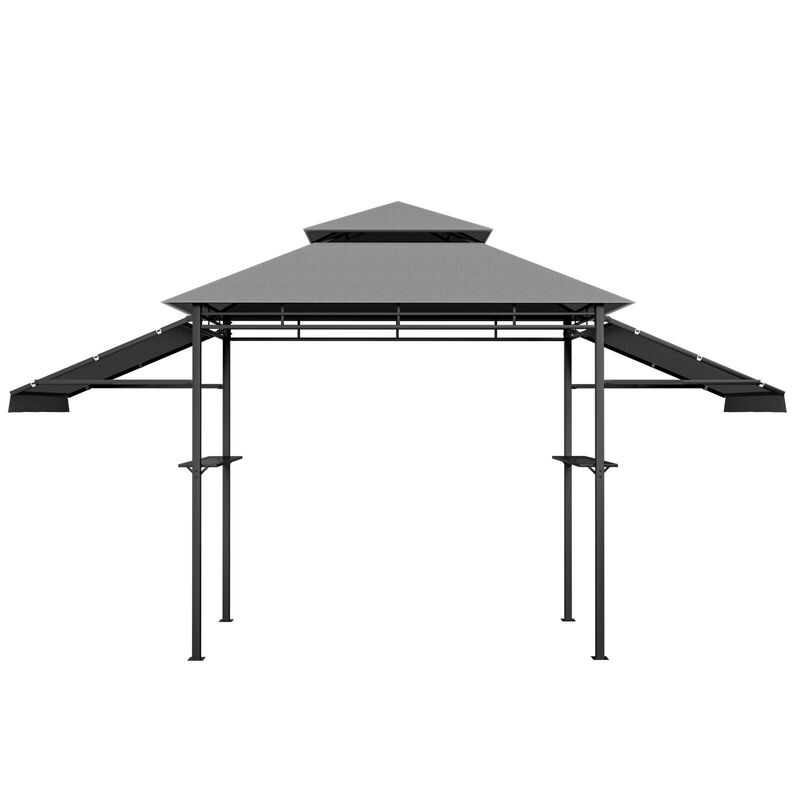 13.5 x 4 Feet Patio BBQ Grill Gazebo Canopy with Dual Side Awnings