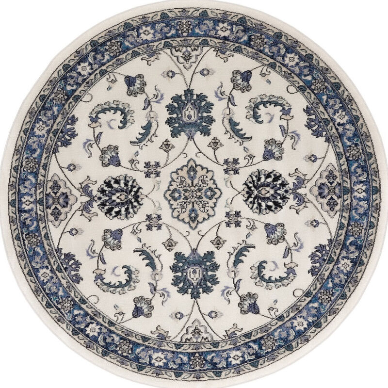 HomeRoots Round Floral Indoor Outdoor Area Rug image number 0