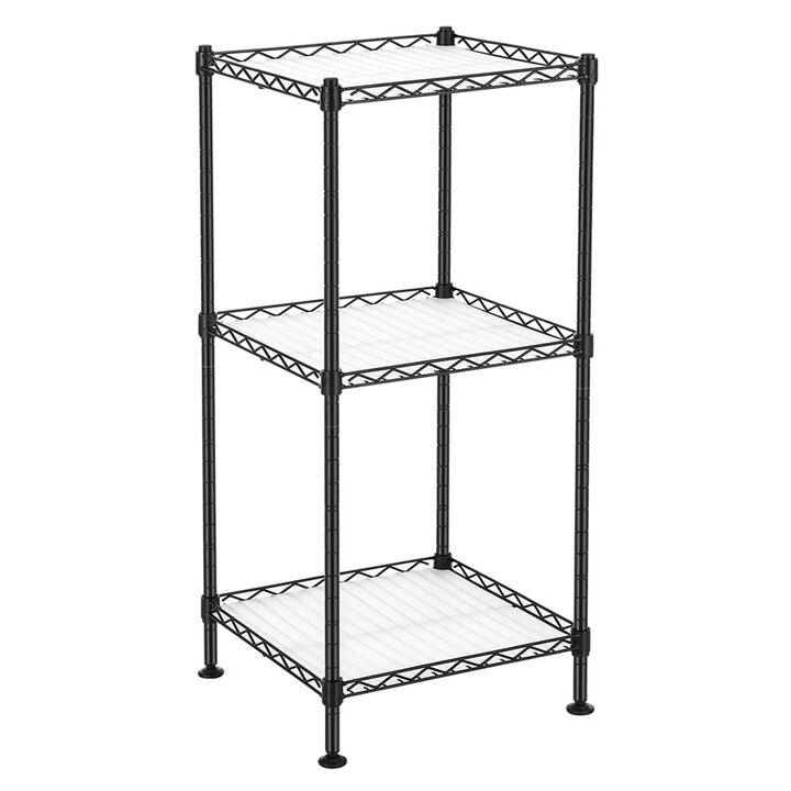 Ink Black 3 Tier Bathroom Organizer Shelf with Translucent Panels