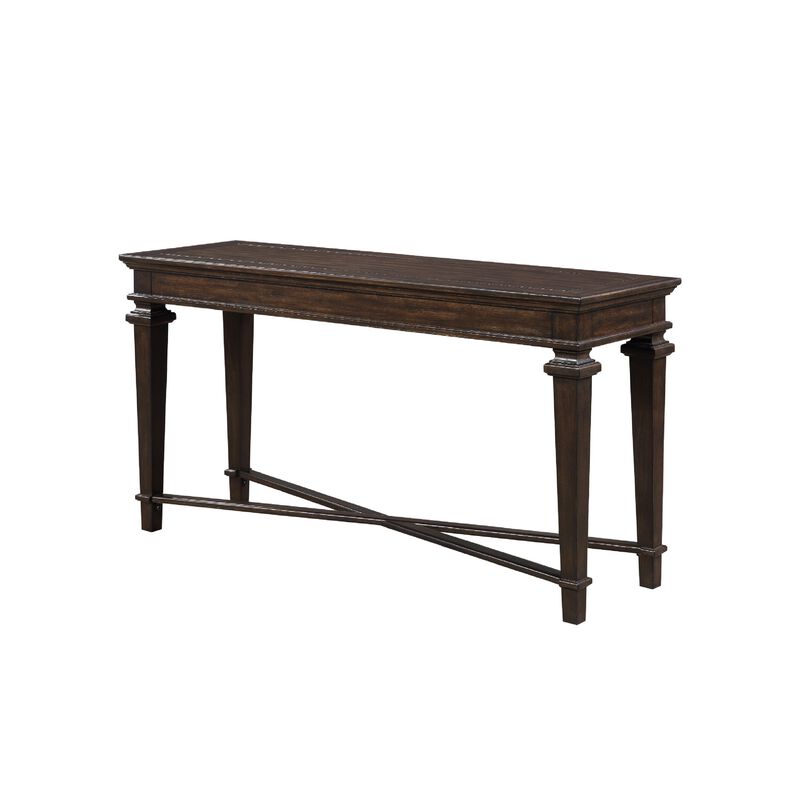 Tabby Sofa Console Table, 56 Inch Top, Cross Stretcher, Espresso Brown image number 2