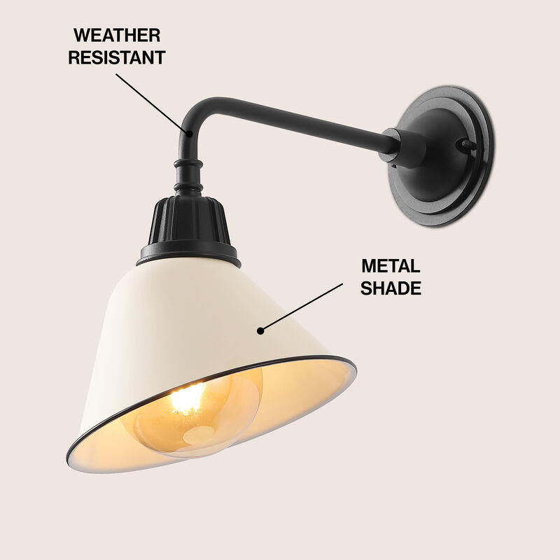 Croydon Farmhouse Industrial Indoor/Outdoor Iron LED Gooseneck Arm Outdoor Sconce