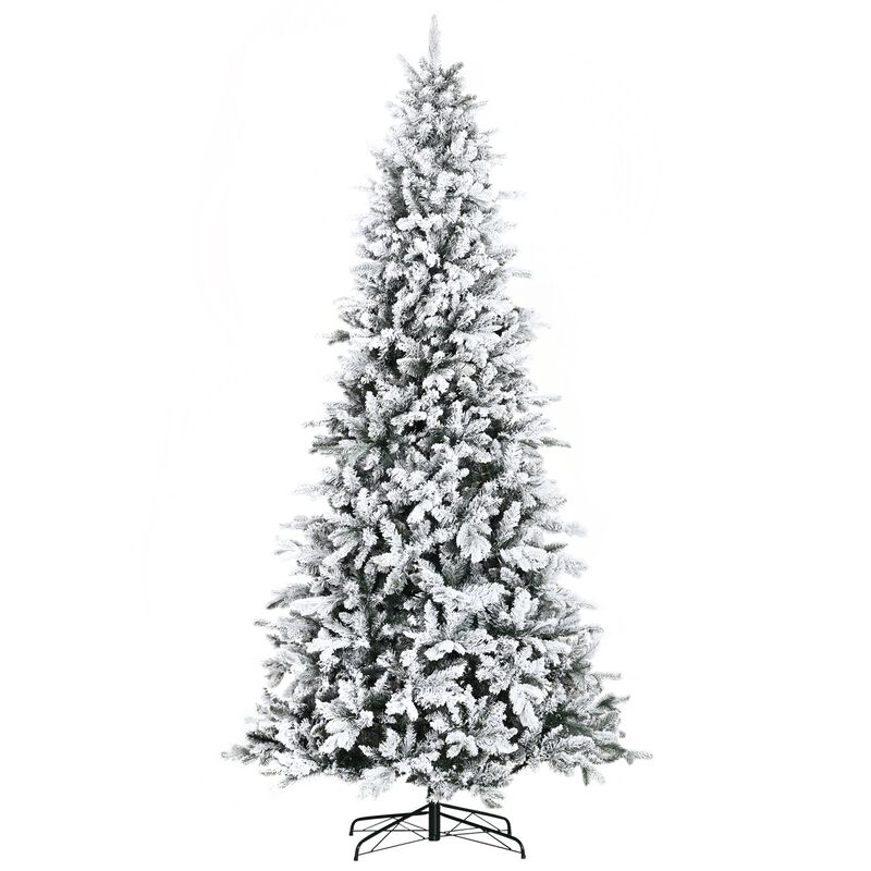 9 Foot Pine Snow Flocked Artificial Christmas Tree with 616 Realistic Cedar Branches